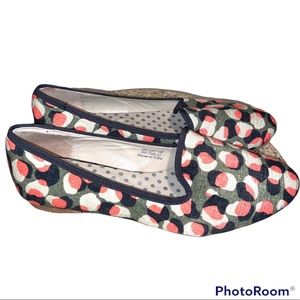 Boden Pink and Green polka-dot flats size: 37